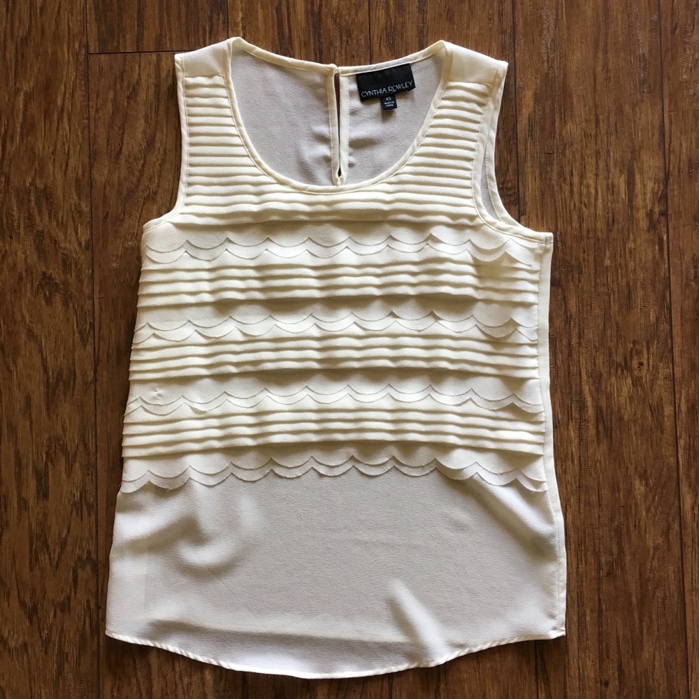 Cynthia Rowley Scalloped Edge Tank